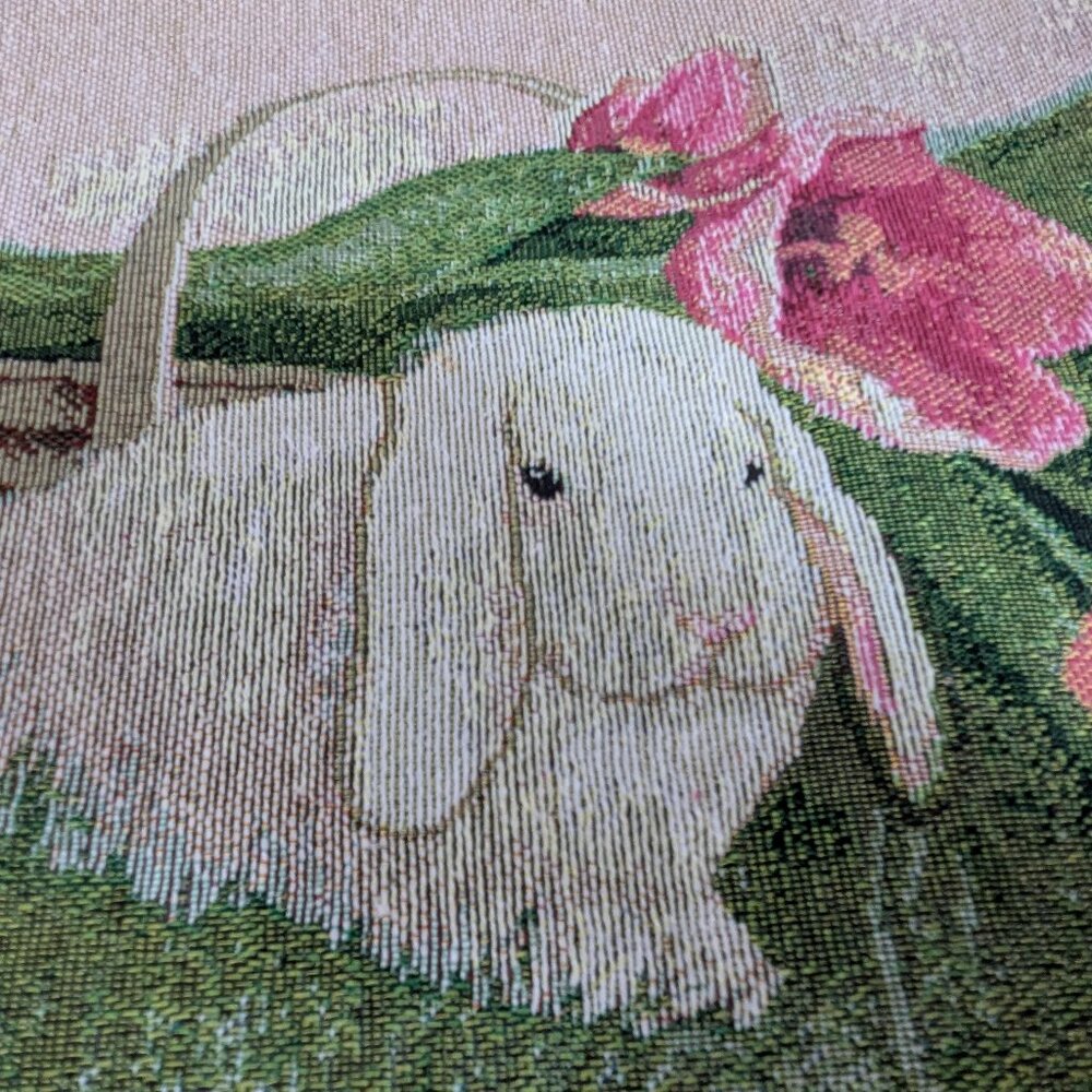 Spring and Easter Adorable Bunny and Floral Fabric Placemats (4)